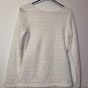 Jennifer Lopez Long Sleeve Sequin Blouse